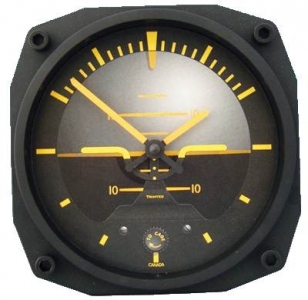 GA.010.1 a Wanduhr im Cockpit-Design Künstl.Horizont Vintage