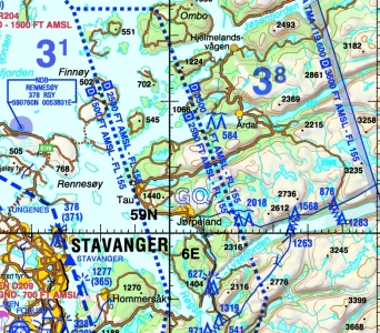 ICAO-ENS Digitalisierte ICAO-Karten Norwegen Süd für Flight-Planner