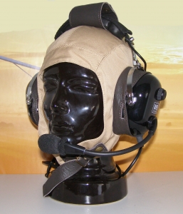 T.044.1 Headset-Stoffhaube mit Lederapplikationen