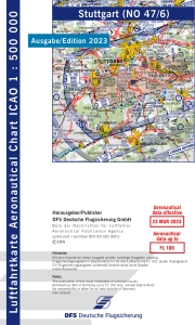 1350 47/6 ICAO Karte Stuttgart 2023 ohne Folie