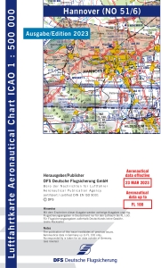 1850 51/6 ICAO-Karte Hannover 2023 mit Folie