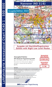 1350N 51/6 ICAO-Karte Hannover 2023 ohne Folie