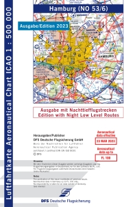 1850N 53/6 ICAO-Karte Hamburg 2023 mit Folie