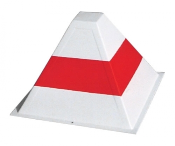 W.022 Pyramide weiß/rot lackiert