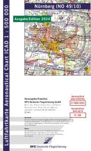 1350 40/10  ICAO Karte Nürnberg 2024 ohne Folie