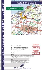 1850 53/10  ICAO-Karte Rostock 2024 mit Folie