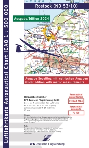 18500 53/10 ICAO-Segelflug-Karte 2024 Rostock m.Folie