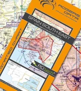 Vorbestellung 1433 Rogers Data VFR Luftfahrtkarte Spanien Süd-Ost 2024