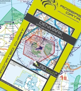 Vorbestellung 1416 Rogers Data VFR Luftfahrtkarte Dänemark 2024