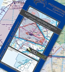 1445 Rogers Data VFR Luftfahrtkarte Norwegen Zentrum-Nord 2024