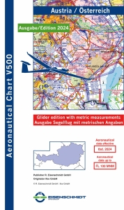 1368-2 V500 Karte Segelflugkarte Österreich 2024
