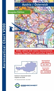 1368-2 V500 Karte Segelflugkarte Österreich 2025