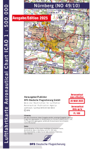 1850 40/10  ICAO-Karte Nürnberg 2025 mit Folie