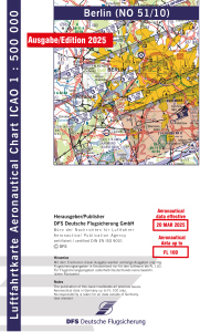 1850 51/10  ICAO-Karte Berlin 2025 mit Folie