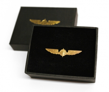 Pin Nr.8 Piloten Schwinge Pilot Wings gold, medium