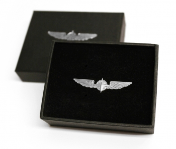 Pin Nr.9 Piloten Schwinge Pilot Wings silber, medium