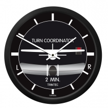 GA.013c Wanduhr rund im Cockpit-Design Turn and Bank