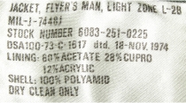 T.032.6 Flying Man´s Light Zone Jacket Typ L-2B Farbe oliv