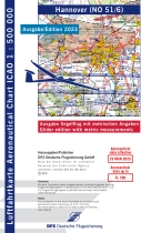 1352 51/6 ICAO-Segelflug-Karte 2023 Hannover o.Folie