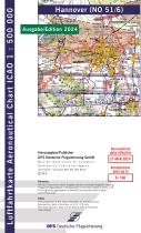 1850 51/6  ICAO-Karte Hannover 2024 mit Folie