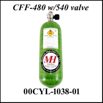 SFL.005.1 CFF 480 Glasfaserflasche 2,5 Ltr. inkl.Manometer und CGA-540 Ventil