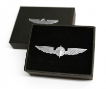 Pin Nr.7 Piloten Schwinge Pilot Wings silber, große Ausf.